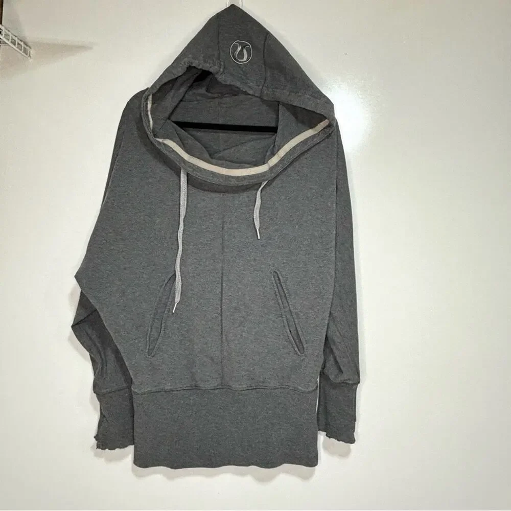 Lululemon Flashback Pullover Slouchy Hooded Sweatshirt Gray 8